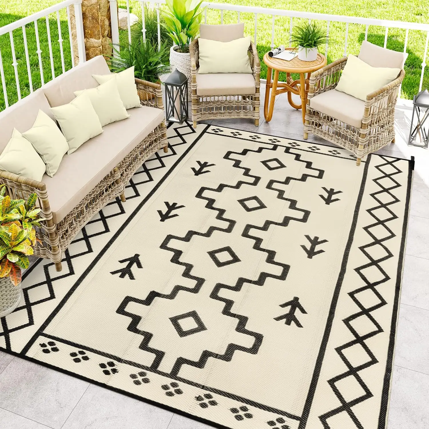 8x10 Waterproof Reversible Tan Boho Rug, Foldable Outdoor Mat for Patio, Camping, Beach, Backyard
8x10 Waterproof Reversible Tan Boho Rug, Foldable Outdoor Mat for Patio, Camping, Beach, Backyard
