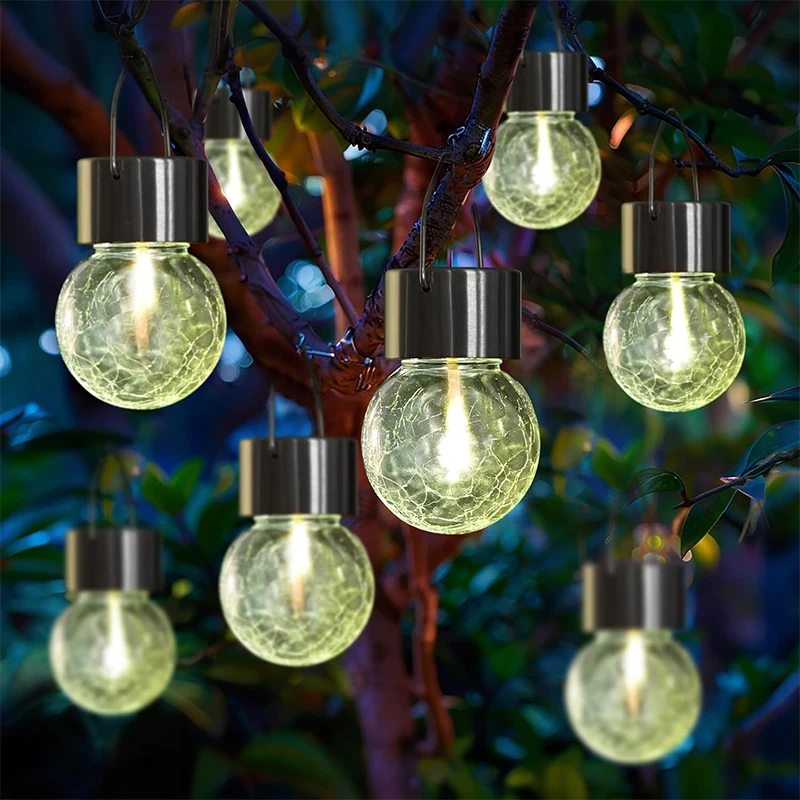 Solar Hanging Lights, Christmas Decoration Lights with Multi-Color Changing Cracked Glass Hanging Ball Outdoor Lights Waterproof
Solar Hanging Lights, Christmas Decoration Lights with Multi-Color Changing Cracked Glass Hanging Ball Outdoor Lights Waterproof