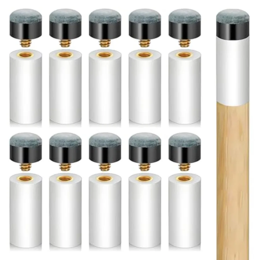 Pool Cue Tips Replacement Kit - Screw On Pool Stick Tips, Billiard White Ferrules, No Need Glue or Clamp for Snooker and Pool C
Pool Cue Tips Replacement Kit - Screw On Pool Stick Tips, Billiard White Ferrules, No Need Glue or Clamp for Snooker and Pool C