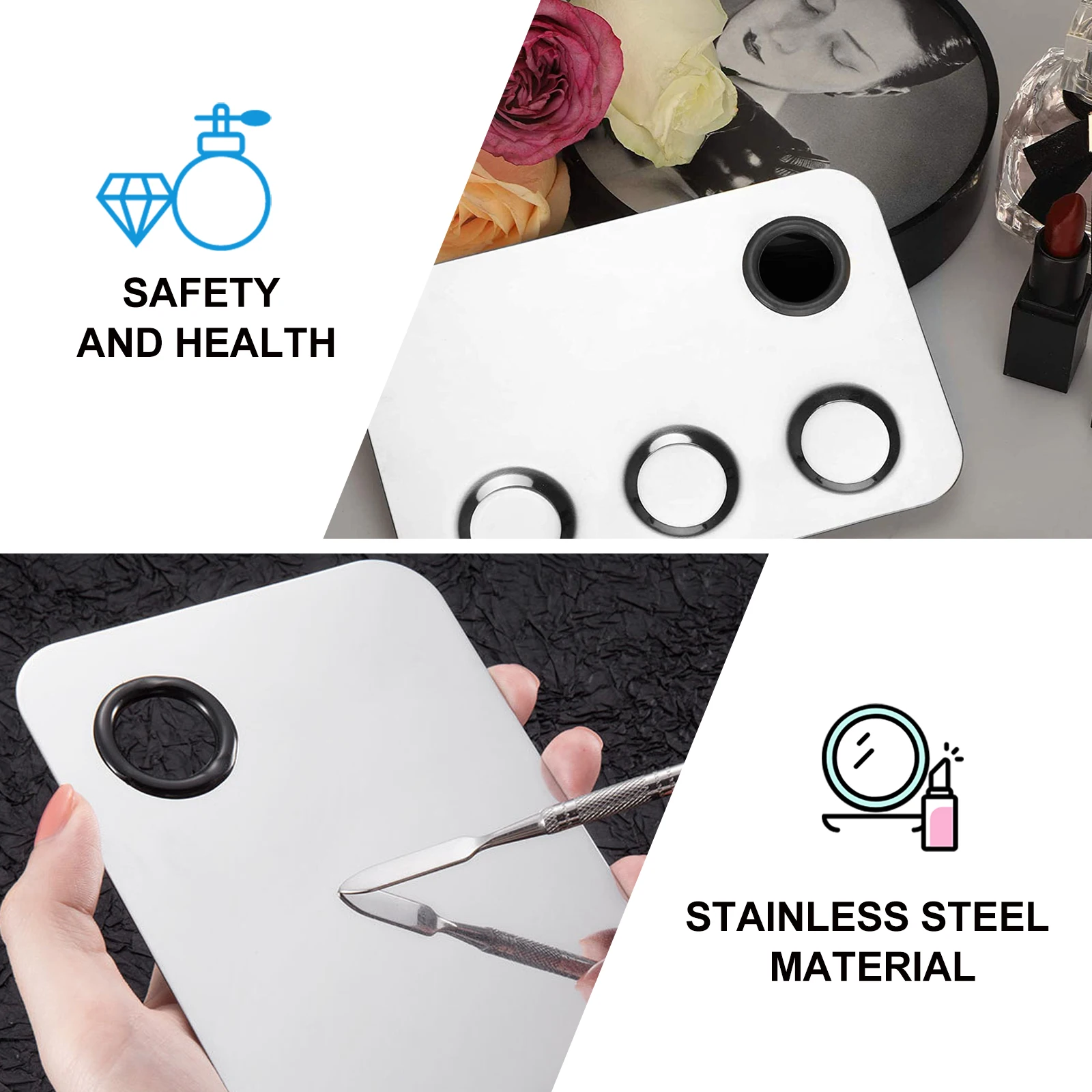 3PCS Stainless Steel Nail Makeup Mixing Palette Manicure Color Trays Blender Beauty Fashion Tools Salon Home Use
3PCS Stainless Steel Nail Makeup Mixing Palette Manicure Color Trays Blender Beauty Fashion Tools Salon Home Use