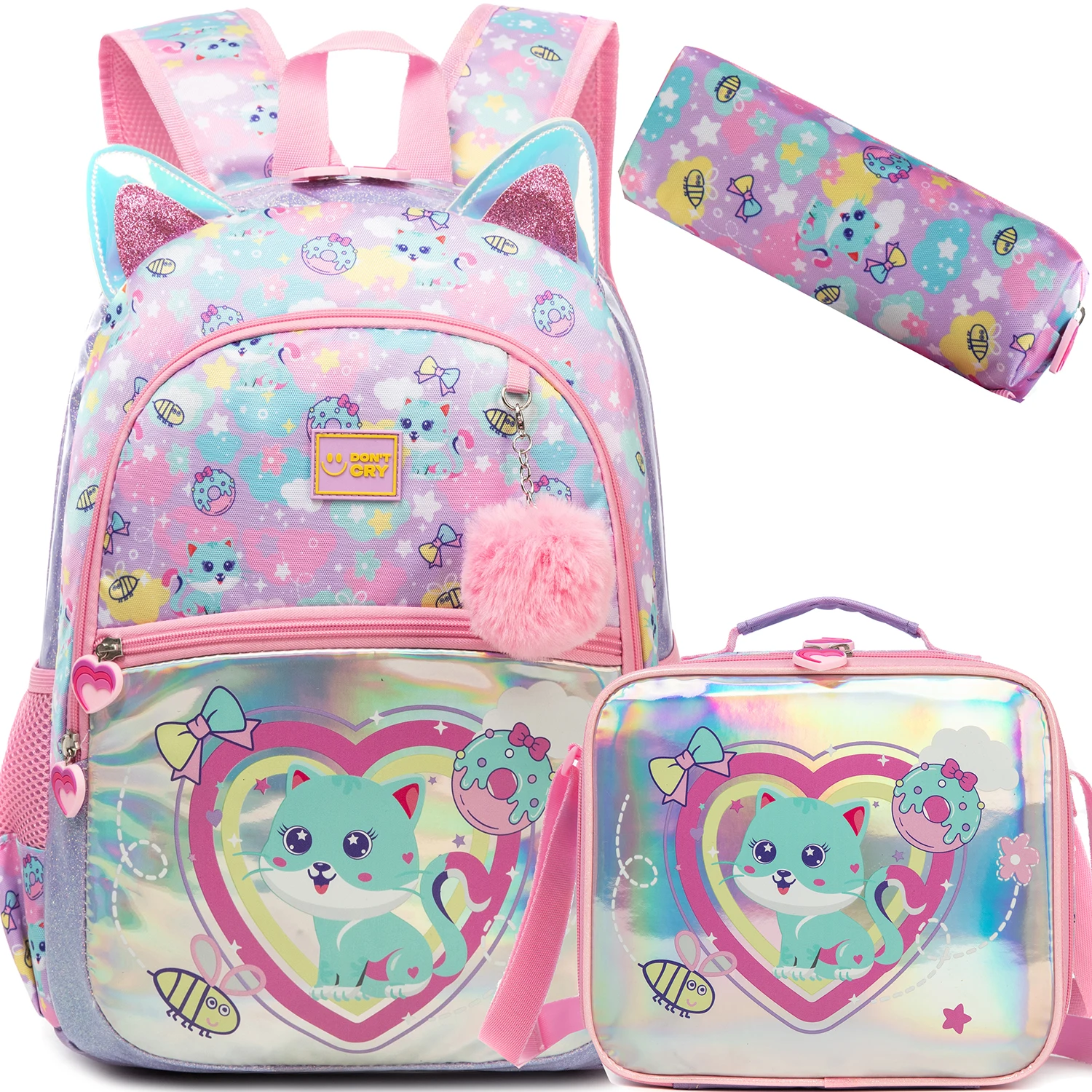 3PCS Kids Backpacks for Girls School Bag Cute Girls Backpacks Ages 8-10 with Lunch Box Pencil Case Bookbag Set
3PCS Kids Backpacks for Girls School Bag Cute Girls Backpacks Ages 8-10 with Lunch Box Pencil Case Bookbag Set