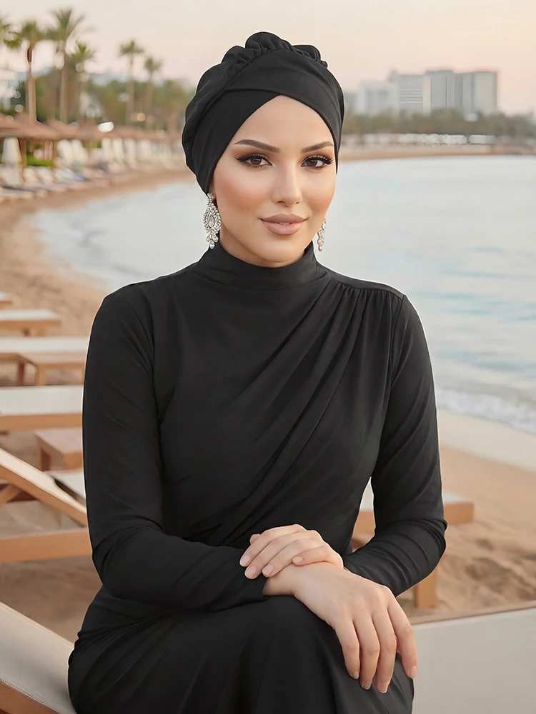 1pc Solid Color Knit Cross Front Hijab, Elegant Modest Polyester Turban Headwrap, Breathable Versatile Head Scarf
1pc Solid Color Knit Cross Front Hijab, Elegant Modest Polyester Turban Headwrap, Breathable Versatile Head Scarf
