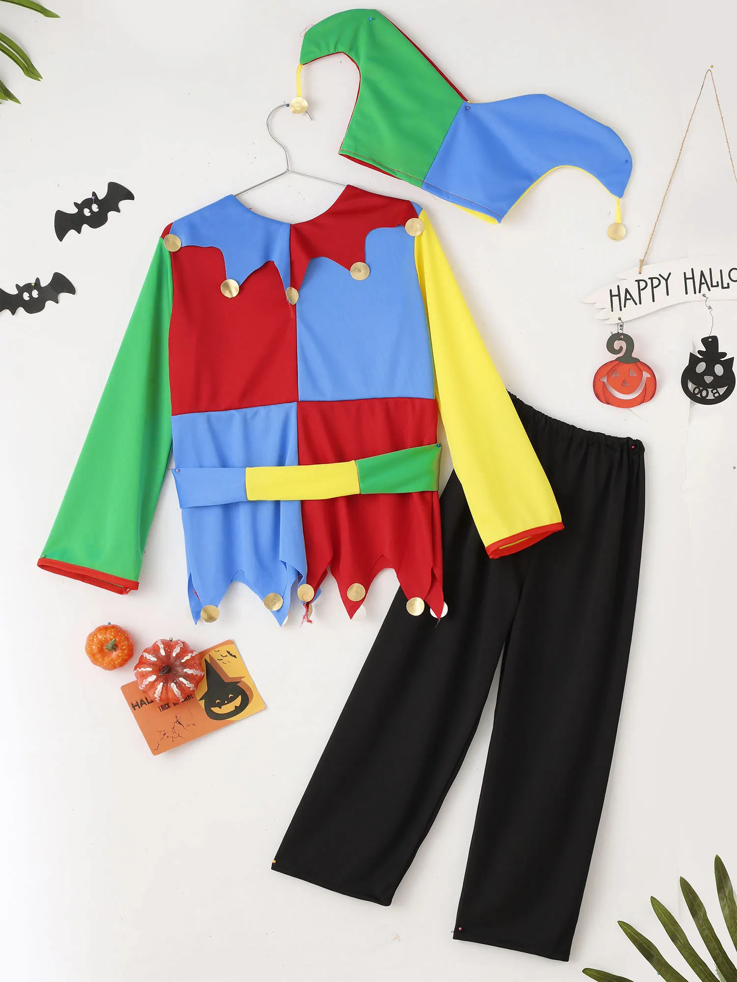 Kids Girls Boys Circus Clown Costume Halloween Carnival Cosplay Performance Outfit Clown Dress with Hat Pants Set for 4-14Y
Kids Girls Boys Circus Clown Costume Halloween Carnival Cosplay Performance Outfit Clown Dress with Hat Pants Set for 4-14Y
