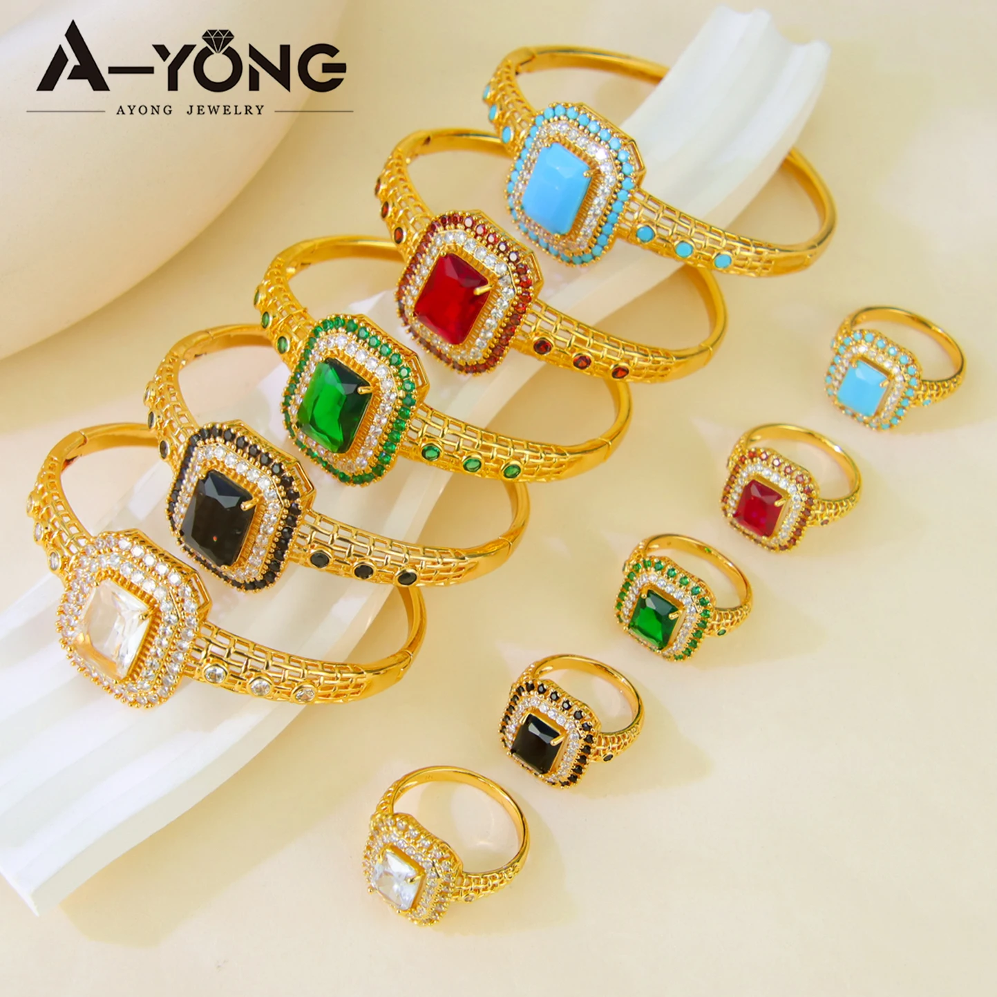 Luxury Ethiopian Gold Color Jewelry Set 21k Gold Plated Square Zirconia Bangles Ring Oman Women Charm Bling Wedding Jewelry
Luxury Ethiopian Gold Color Jewelry Set 21k Gold Plated Square Zirconia Bangles Ring Oman Women Charm Bling Wedding Jewelry