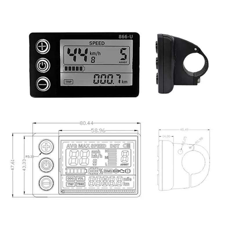 (X07A) 24V 36V 48V 60V 866 Controller Panel Dashboard+Brake Lever Electric Bike LCD Display for Electric E-Bike Scooter
(X07A) 24V 36V 48V 60V 866 Controller Panel Dashboard+Brake Lever Electric Bike LCD Display for Electric E-Bike Scooter
