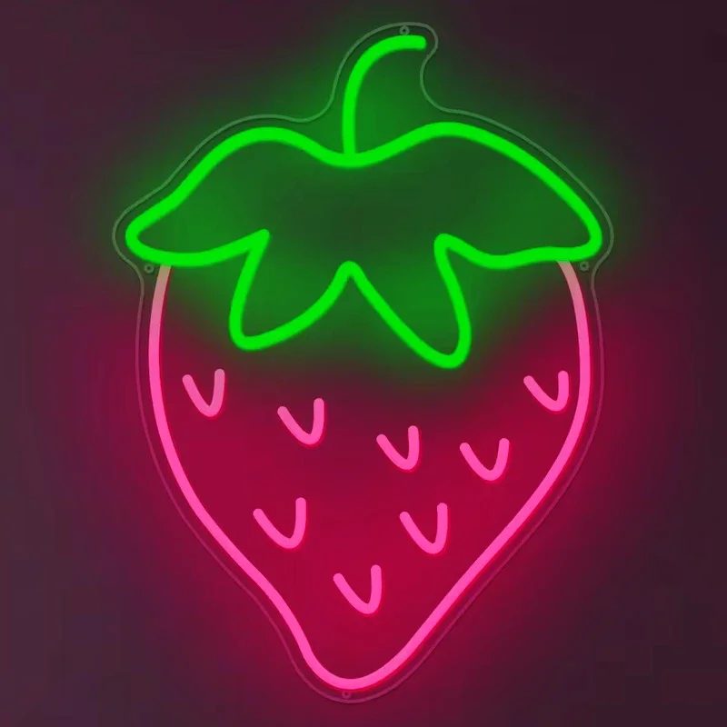 Strawberry Neon Sign Red Green Strawberry Led Sign Fruit Shape Neon Light for Bedroom Wall Decor, Bar, Fruit Shop, Restaurant
Strawberry Neon Sign Red Green Strawberry Led Sign Fruit Shape Neon Light for Bedroom Wall Decor, Bar, Fruit Shop, Restaurant