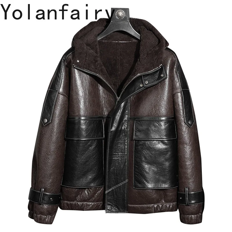 YOLANFAIRY Imported Original Sheepskin Fur Coat Man Real Mens Genuine Leather Jacket Winter Short Hooded Loose Natural Fur Coats
YOLANFAIRY Imported Original Sheepskin Fur Coat Man Real Mens Genuine Leather Jacket Winter Short Hooded Loose Natural Fur Coats