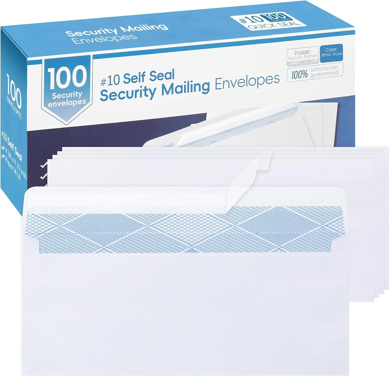 #10 Envelopes 100 Pack Self Seal Business Mailing Envelopes 4-1/8 x 9-1/2 White 24LB Paper
#10 Envelopes 100 Pack Self Seal Business Mailing Envelopes 4-1/8 x 9-1/2 White 24LB Paper
