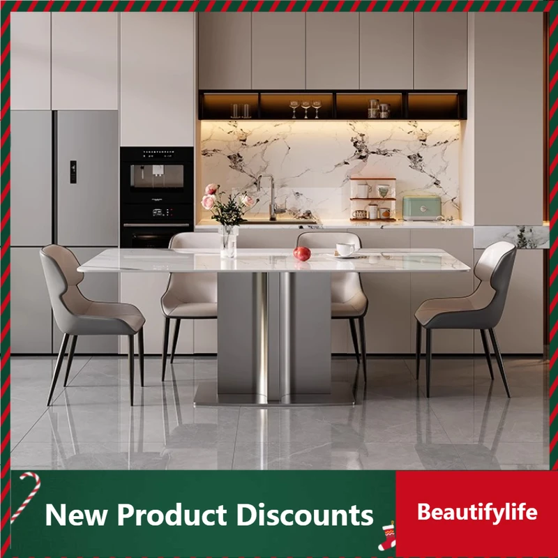 Italian Minimalist Rock Plate Dining Table Rectangular Household Small Apartment Modern Minimalist Creative Dining Table 
Italian Minimalist Rock Plate Dining Table Rectangular Household Small Apartment Modern Minimalist Creative Dining Table