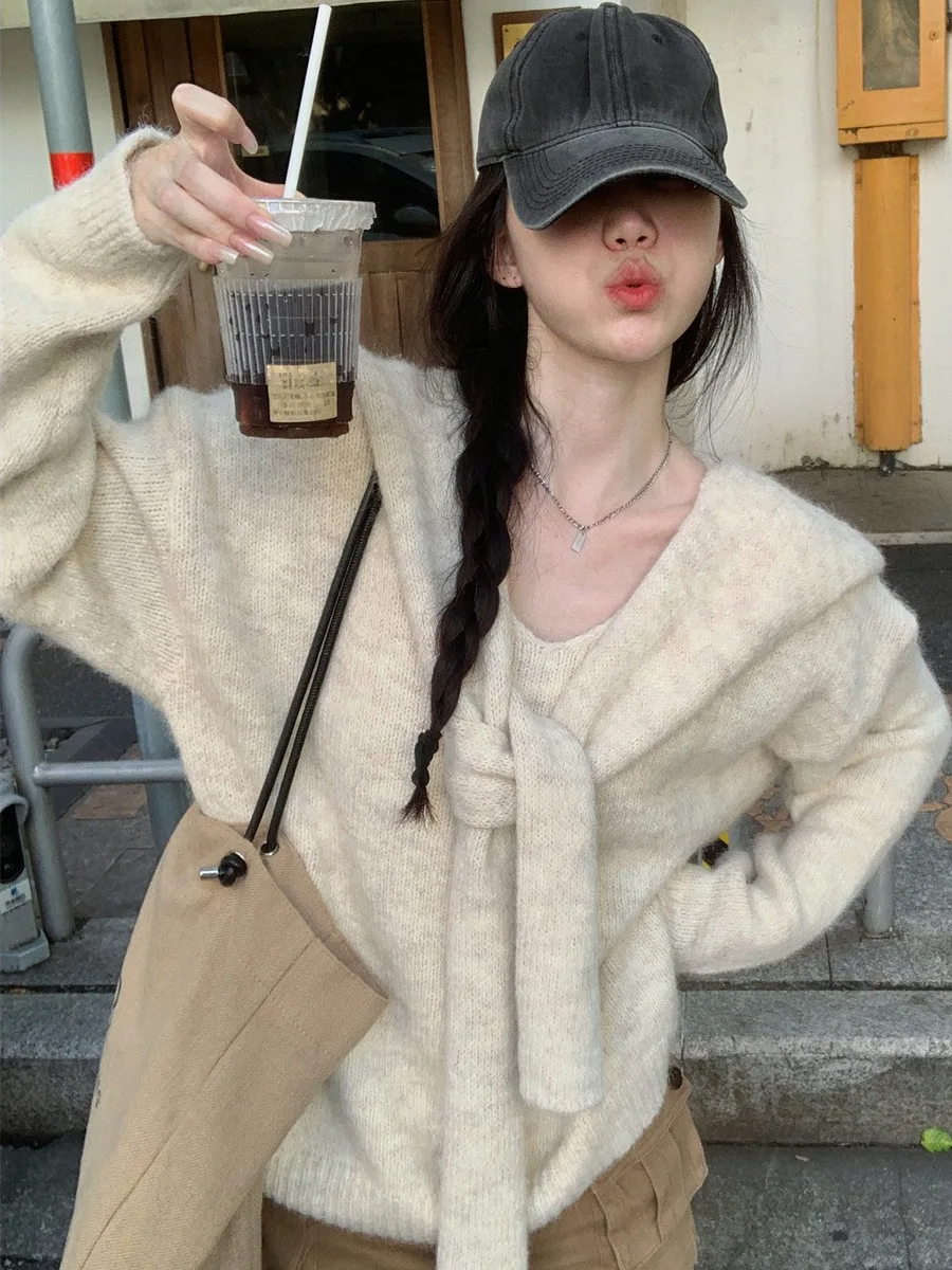 Корейский мягкий вязаный свитер Thiened V-Ne из двух предметов, женский свитер ранней осени 2025 года, базовый слой, топ с шилом
Корейский мягкий вязаный свитер Thiened V-Ne из двух предметов, женский свитер ранней осени 2025 года, базовый слой, топ с шилом