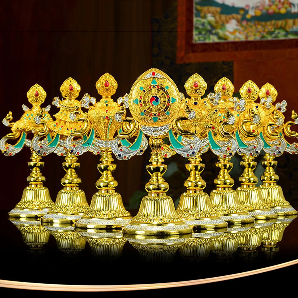 Colorful painted Alloy Eight Auspicious ornaments, Tibetan living room home decor, Lucky Eight Treasures Buddha front ornament
Colorful painted Alloy Eight Auspicious ornaments, Tibetan living room home decor, Lucky Eight Treasures Buddha front ornament