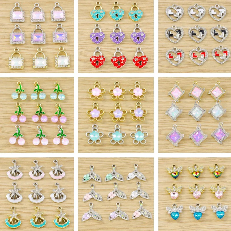 10pcs Cute Crystal Flower Heart Bag Shell Charms Pendants for Jewelry Making Earrings Necklaces Bracelets DIY Crafts Accessories
10pcs Cute Crystal Flower Heart Bag Shell Charms Pendants for Jewelry Making Earrings Necklaces Bracelets DIY Crafts Accessories