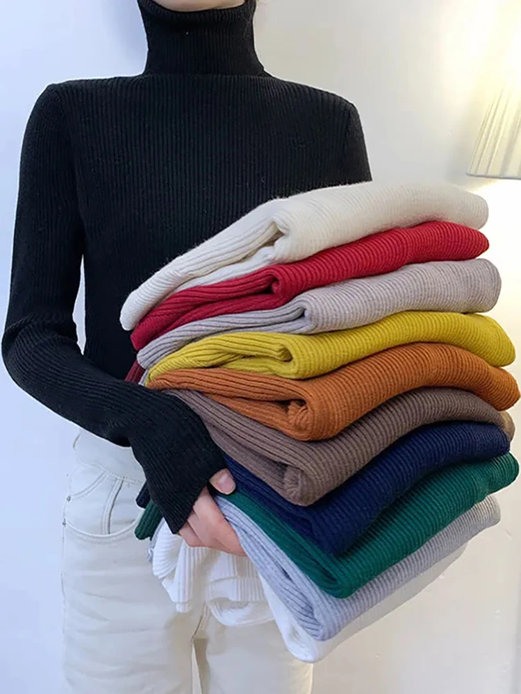 New 2024 Women Pullover Turtleneck Sweater Autumn Long Sleeve Slim Elastic Korean Simple Basic Jumper Solid Color Top
New 2024 Women Pullover Turtleneck Sweater Autumn Long Sleeve Slim Elastic Korean Simple Basic Jumper Solid Color Top