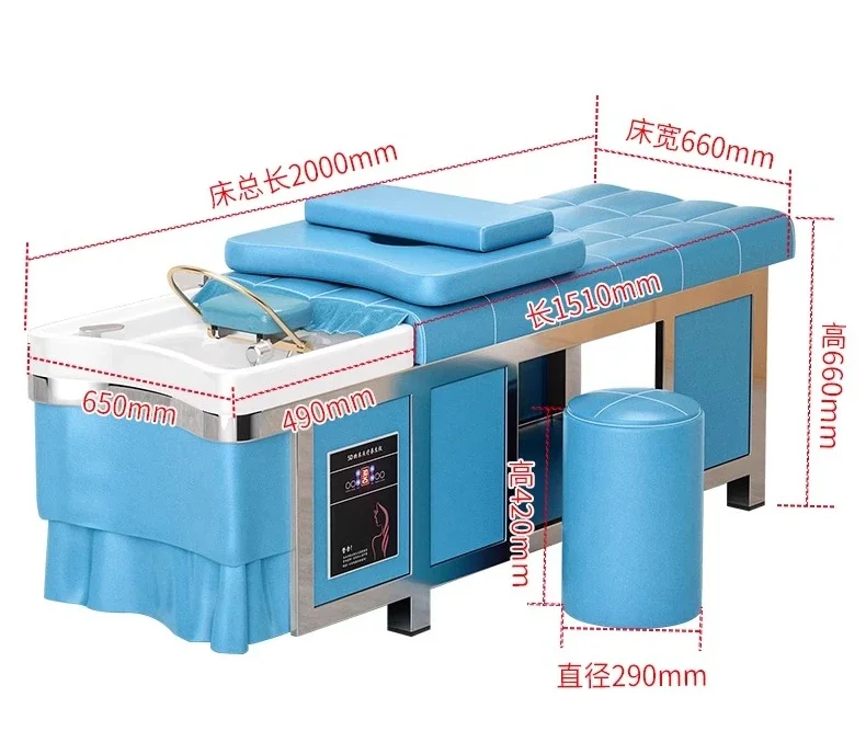 Thai shampoo water circulation fumigation head treatment bed barber shop special
Thai shampoo water circulation fumigation head treatment bed barber shop special