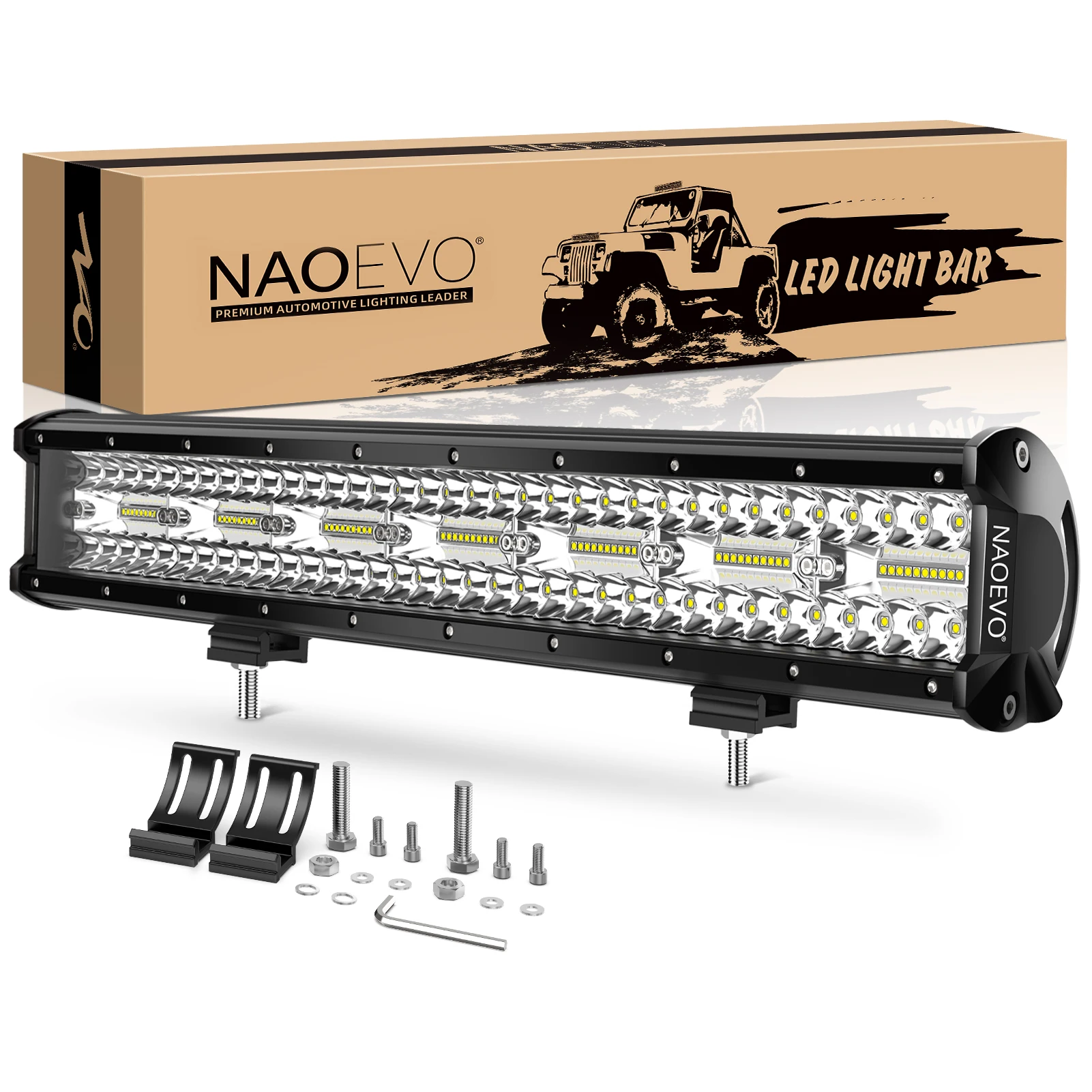 20Inch LED Light Bar NAOEVO 420w Flood Spot Combo Beam Driving Lights Fog Light LED Work Light for Trucks Off Road Boat
20Inch LED Light Bar NAOEVO 420w Flood Spot Combo Beam Driving Lights Fog Light LED Work Light for Trucks Off Road Boat