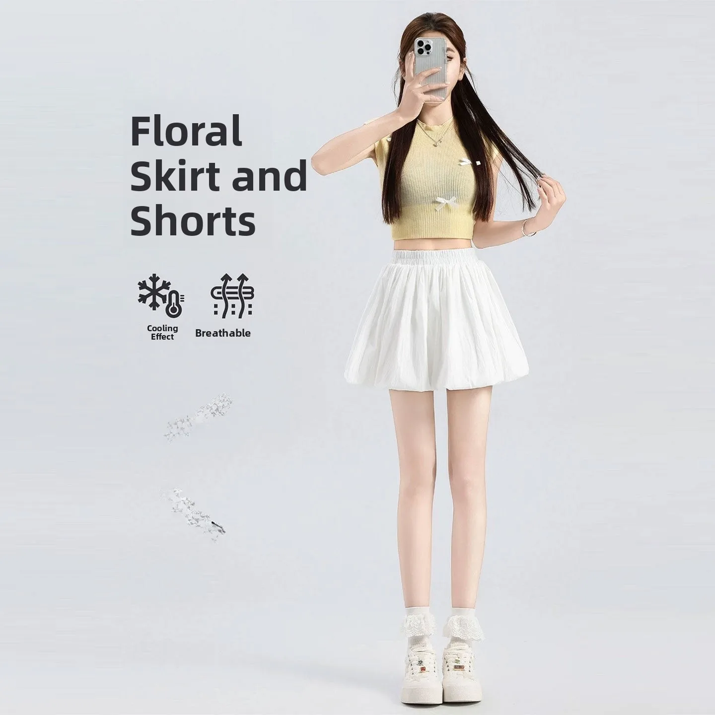 White Flower Bud Short Skirt Women's High Waist A-Line Half Skirt Small Size Pleated Puffy Half-length Skirt Lazy Style Polye...
White Flower Bud Short Skirt Women's High Waist A-Line Half Skirt Small Size Pleated Puffy Half-length Skirt Lazy Style Polye...