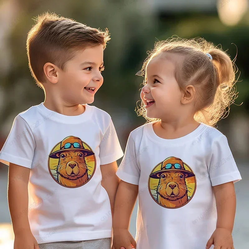 Boy Tshirt Cartoon Cute Animal Capybara Print Girl Shirts Children Comfortable O-Neck White Tshirt Short Sleeve Girl Boy Clothes
Boy Tshirt Cartoon Cute Animal Capybara Print Girl Shirts Children Comfortable O-Neck White Tshirt Short Sleeve Girl Boy Clothes