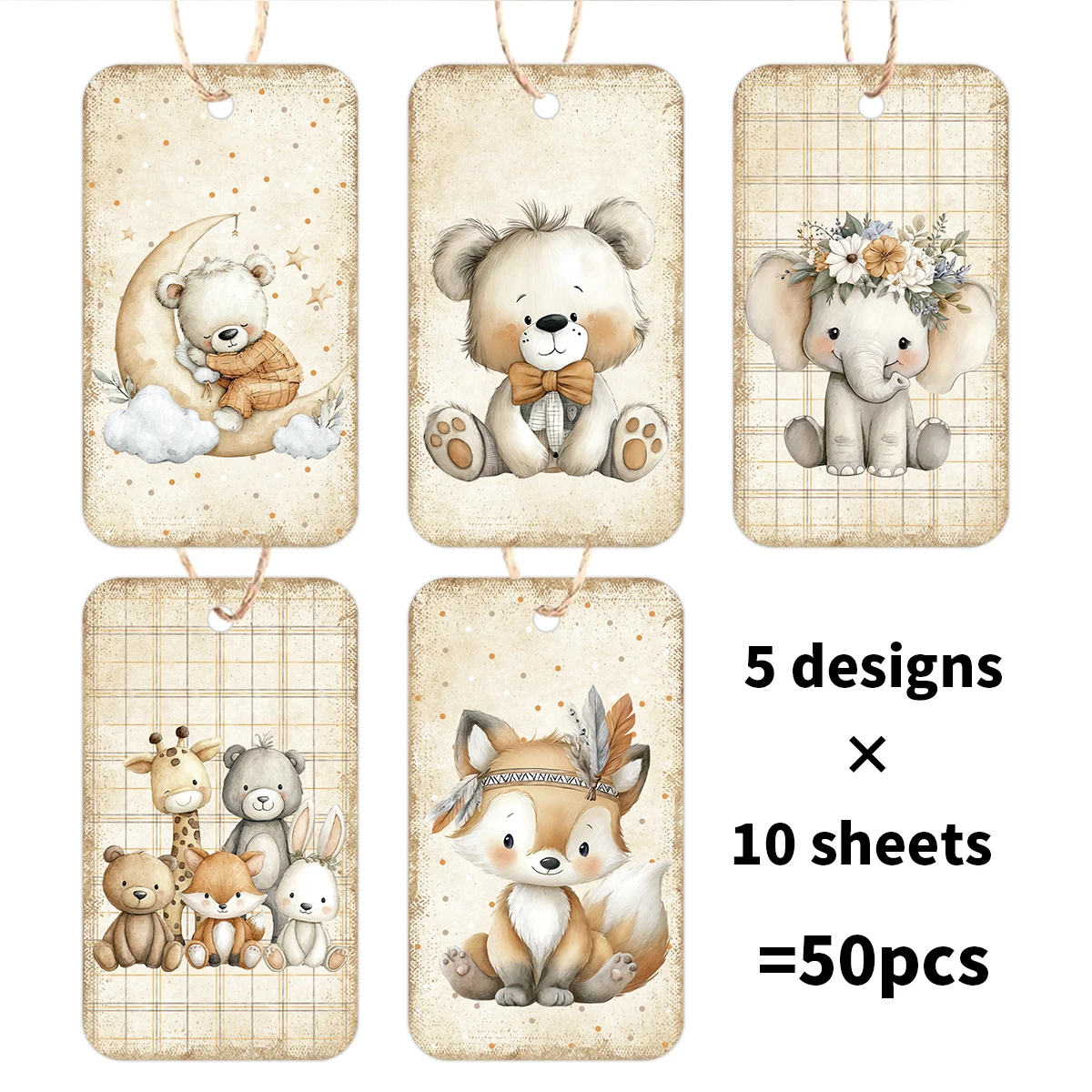 50pcs Heartfelt Animal Hanging Tags With Hemp Rope,Birthday,Wedding And Gender Reveal Party Gift Wrap Label,Diy Crafting Project
50pcs Heartfelt Animal Hanging Tags With Hemp Rope,Birthday,Wedding And Gender Reveal Party Gift Wrap Label,Diy Crafting Project