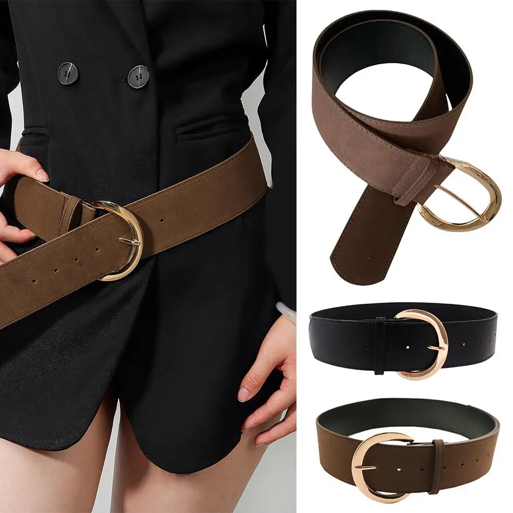 Brown Matte Suede Leather Wide Belt Gold Metal Buckle Slimming Casual Waist Strap Black PU Leather DIY Vintage Waist Belt
Brown Matte Suede Leather Wide Belt Gold Metal Buckle Slimming Casual Waist Strap Black PU Leather DIY Vintage Waist Belt