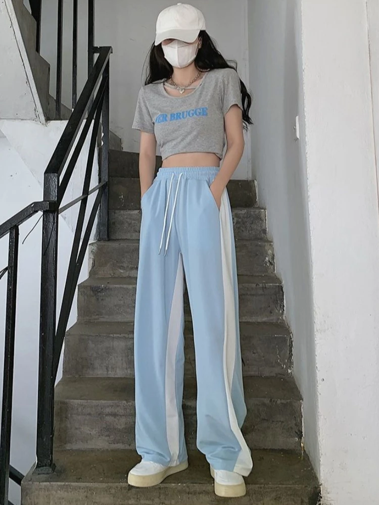 Summer Thin Ice Silk Sports Pants for Women High Waist Flowy Pink Wide Leg Casual Straight Petite Sweatpants
Summer Thin Ice Silk Sports Pants for Women High Waist Flowy Pink Wide Leg Casual Straight Petite Sweatpants