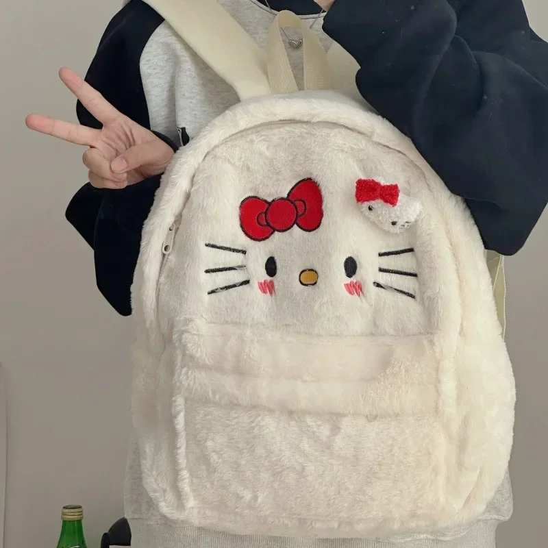 Sanrio Series HelloKitt Plush Cartoon Backpack Cute Anime Schoolbag Fashionable Casual Style Girl Heart Gift Fluffy Shoulder Bag
Sanrio Series HelloKitt Plush Cartoon Backpack Cute Anime Schoolbag Fashionable Casual Style Girl Heart Gift Fluffy Shoulder Bag