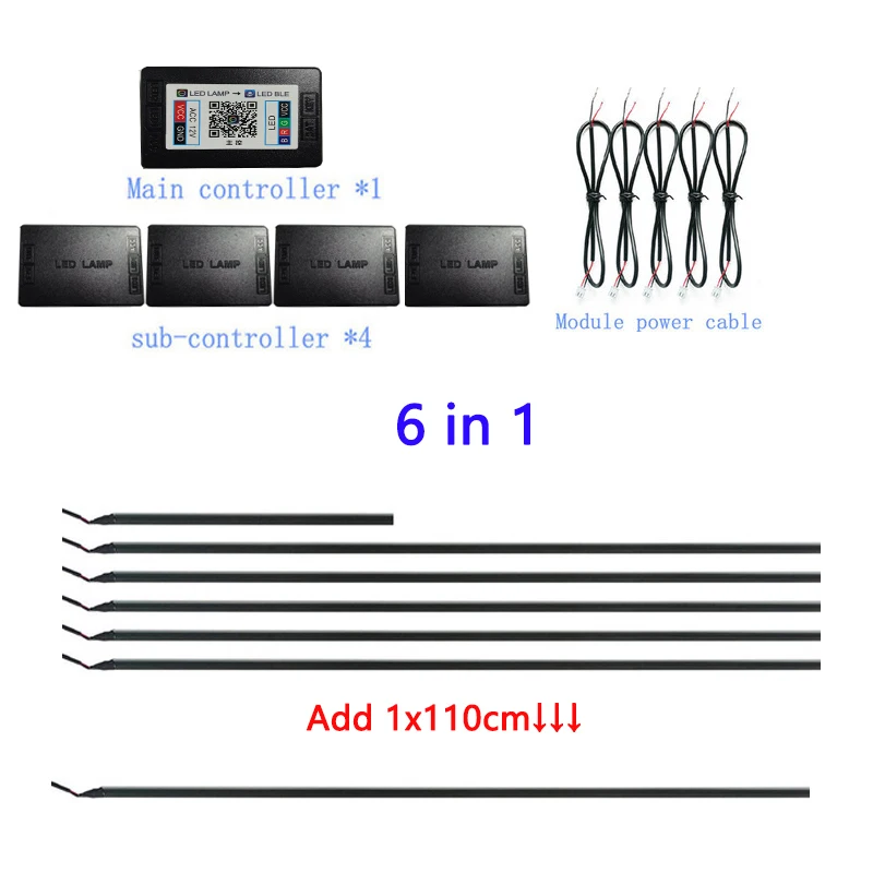 Upgrade 7 In 1 Car Ambient Light 64 Color RGB Interior Acrylic 110cm Guide Fiber Optic Universal Decoration Atmosphere Lamp
Upgrade 7 In 1 Car Ambient Light 64 Color RGB Interior Acrylic 110cm Guide Fiber Optic Universal Decoration Atmosphere Lamp