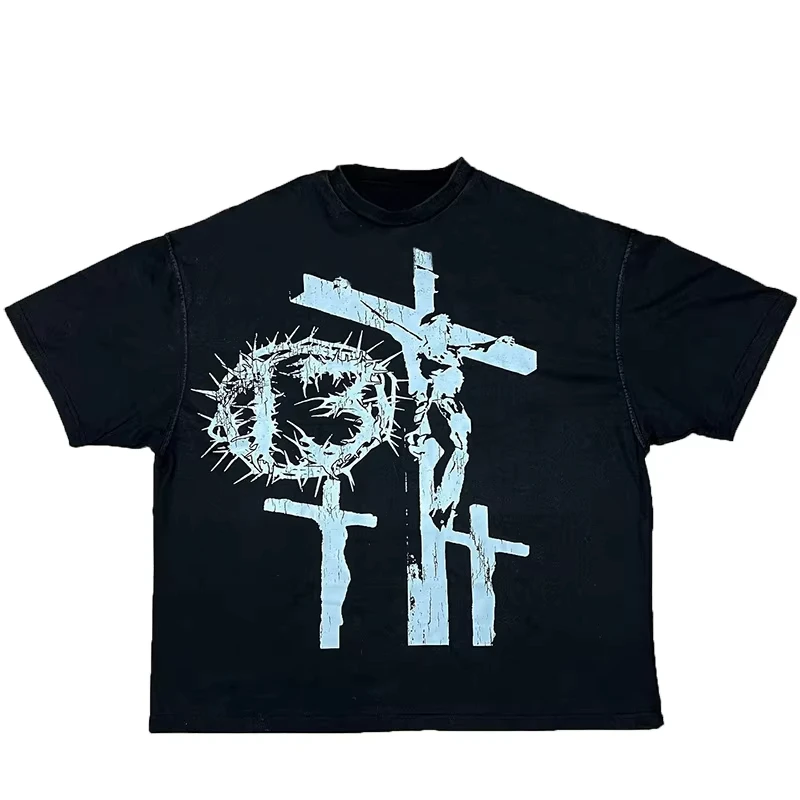Y2K Cotton T-shirt Harajuku Graphic Print Oversized Punk Short Sleeve T-shirt All-purpose T-shirt for Women and Men
Y2K Cotton T-shirt Harajuku Graphic Print Oversized Punk Short Sleeve T-shirt All-purpose T-shirt for Women and Men