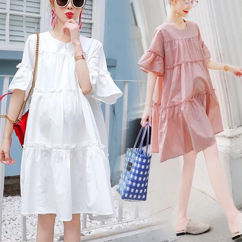 Maternity Cotton Solid Chiffon Cake Dress For Summer New Fresh Fairy Pregnancy Clothes V-Neck Knee-Length Pregnant Dress
Maternity Cotton Solid Chiffon Cake Dress For Summer New Fresh Fairy Pregnancy Clothes V-Neck Knee-Length Pregnant Dress