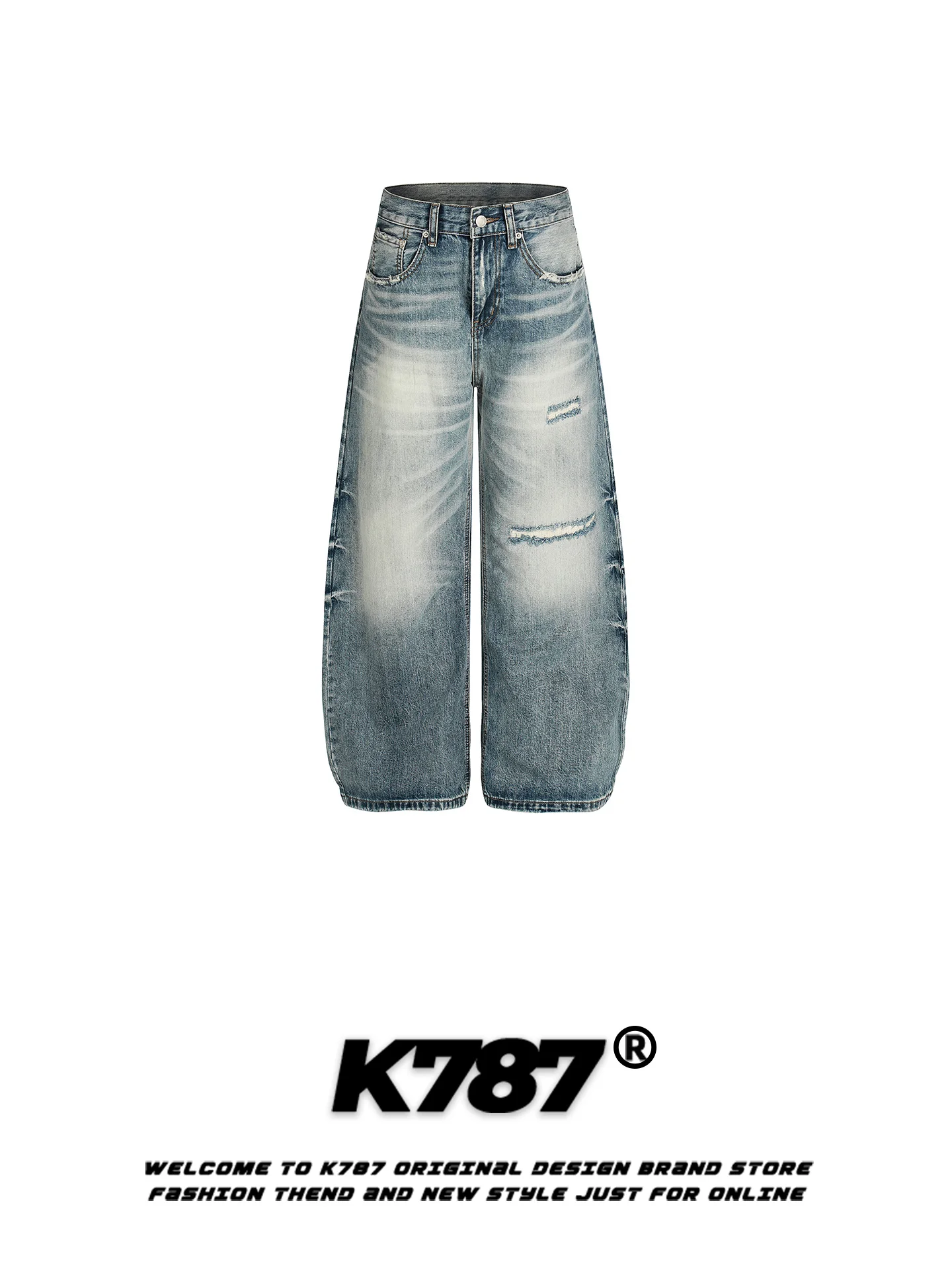 K787 American Retro Faded Hole Jeans High Waist Wide Leg Floor-Length Casual Pants for Men And Women
K787 American Retro Faded Hole Jeans High Waist Wide Leg Floor-Length Casual Pants for Men And Women