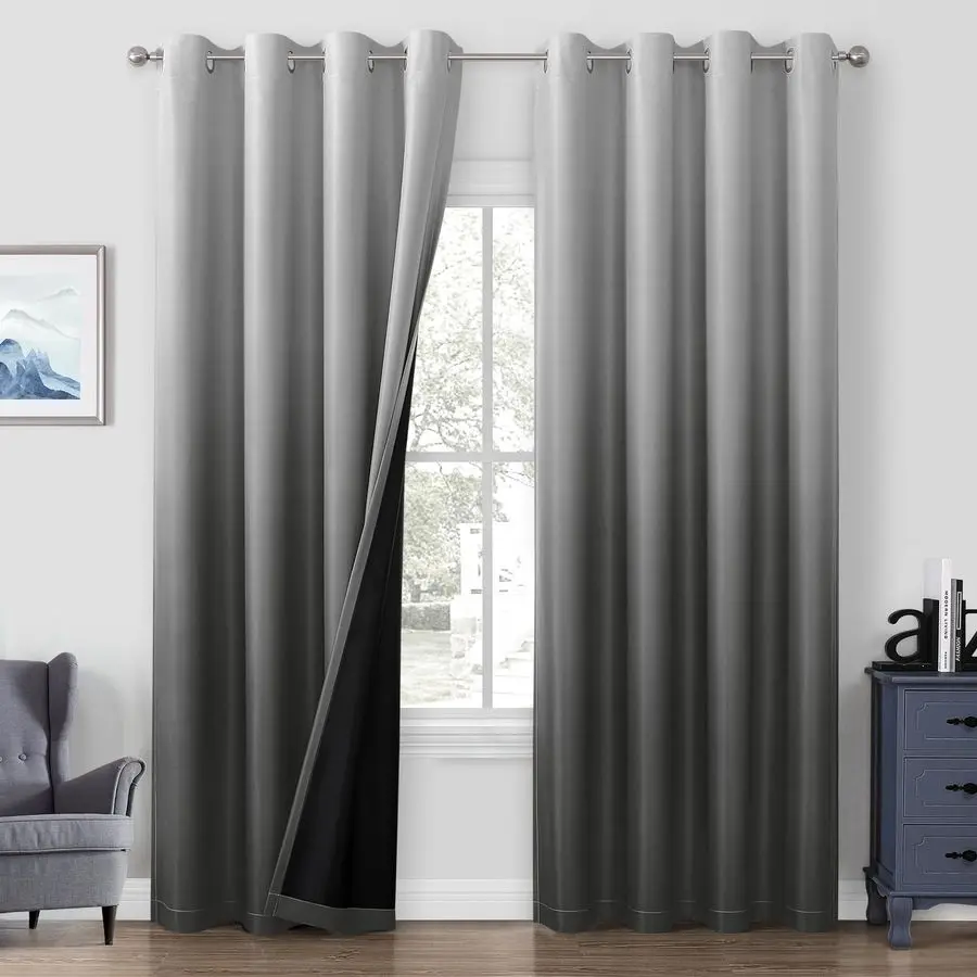 Grey 100 Ombre Blackout Curtains for Bedroom, 52 X 84 Inches Long Room Darkening Gradient Light Blocking Thermal Insulated Gromm
Grey 100 Ombre Blackout Curtains for Bedroom, 52 X 84 Inches Long Room Darkening Gradient Light Blocking Thermal Insulated Gromm