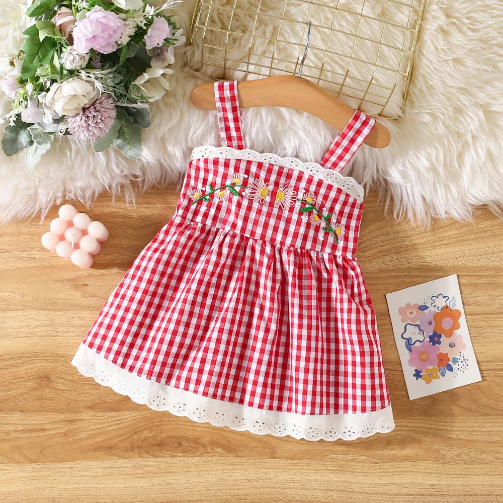 Baby Dress Toddler Baby Girl Flower Embroidered Red Plaid Dress With Lace Trim Baby Dress
Baby Dress Toddler Baby Girl Flower Embroidered Red Plaid Dress With Lace Trim Baby Dress