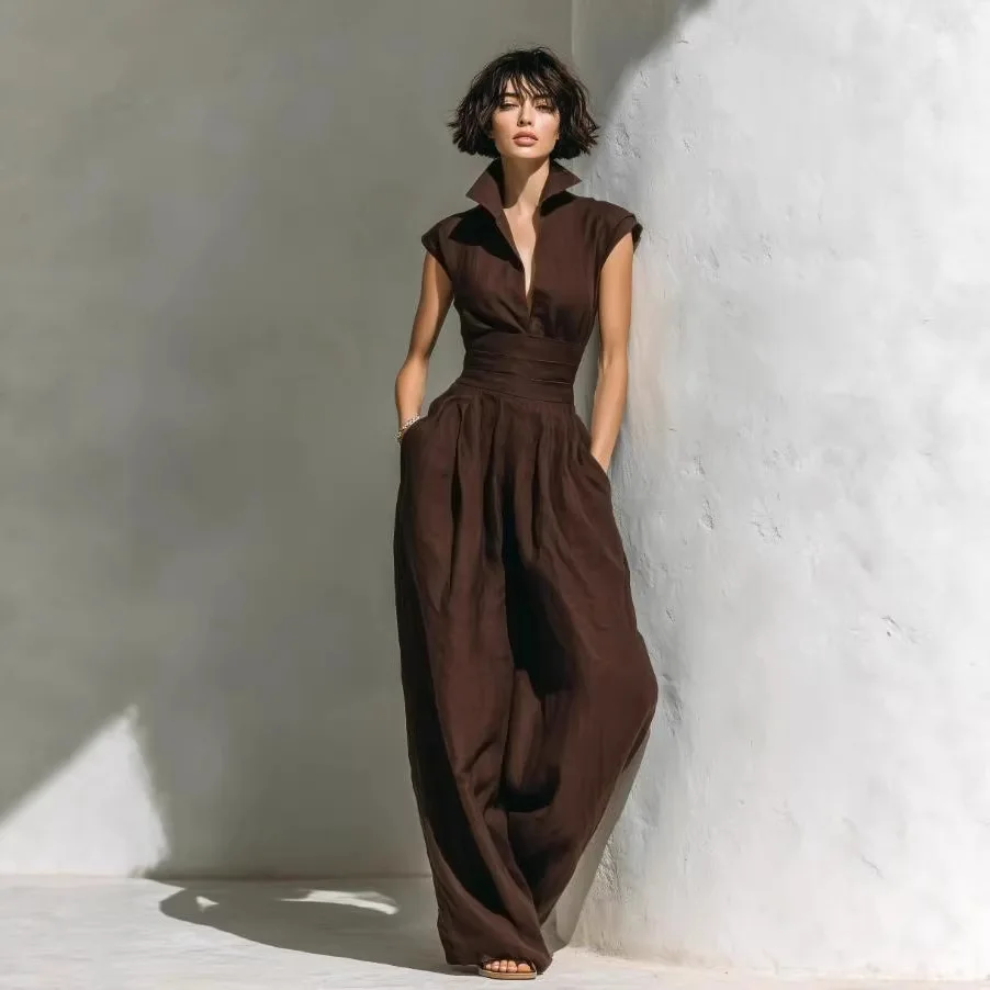 Autumn Fashion Stand Collar Jumpsuits High Waist Pocket Romper Sexy Low Cut Sleeveless Bodysuits Elegant Women's Party Bodysuits
Autumn Fashion Stand Collar Jumpsuits High Waist Pocket Romper Sexy Low Cut Sleeveless Bodysuits Elegant Women's Party Bodysuits
