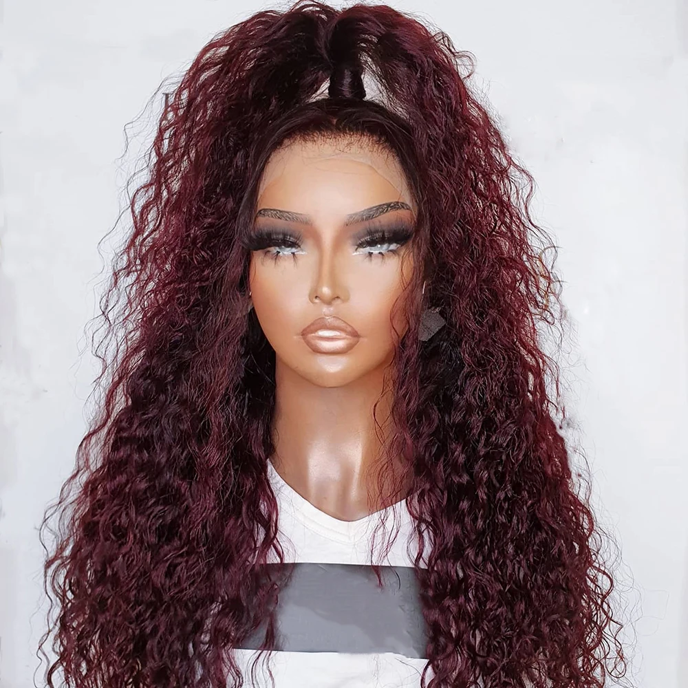 Soft Burgundy Kinky Curly 180 Density 26 inch Preplucked Long Lace Front Wig For Women Natural Hairline With Baby Hair Glueless
Soft Burgundy Kinky Curly 180 Density 26 inch Preplucked Long Lace Front Wig For Women Natural Hairline With Baby Hair Glueless