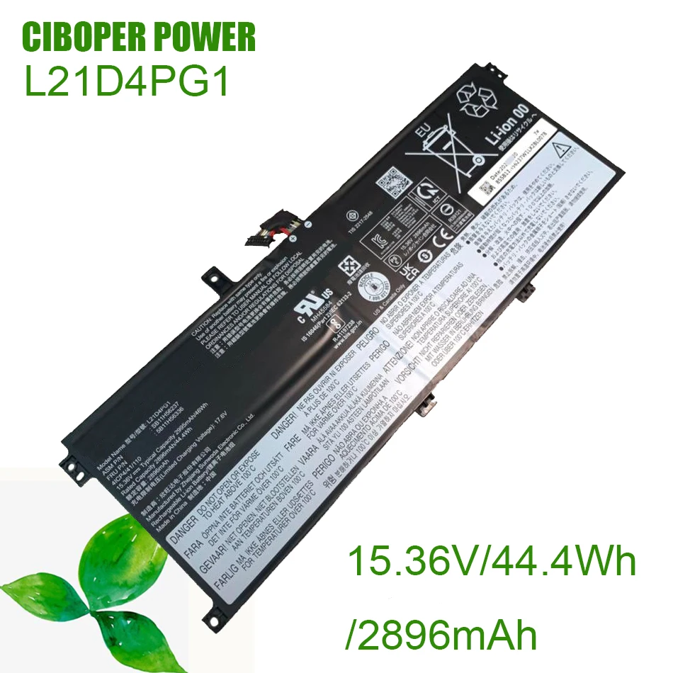CP Laptop Battery L21C4PG1,L21D4PG1,L21L4PG1,L21M4PG1 15.36V/44.4Wh/2896mAh For ThinkPad L13 Gen 3 Series
CP Laptop Battery L21C4PG1,L21D4PG1,L21L4PG1,L21M4PG1 15.36V/44.4Wh/2896mAh For ThinkPad L13 Gen 3 Series