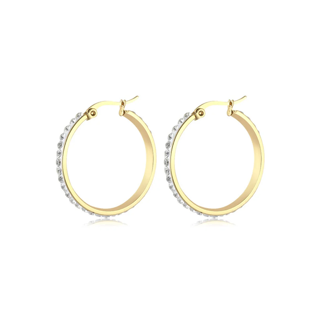 Punk Cubic Zirconia Circle Hoop Earring Female Gold Color Stainless Steel Geometry Round Earrings For Women Party Jewelry Gift
Punk Cubic Zirconia Circle Hoop Earring Female Gold Color Stainless Steel Geometry Round Earrings For Women Party Jewelry Gift