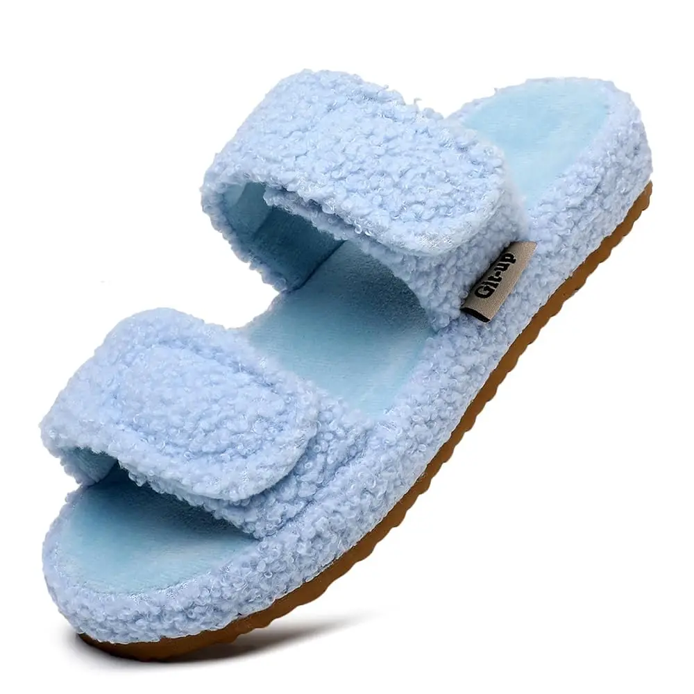 Womens Open Toe Adjustable Memory Foam Slip On Fuzzy Slipper,Orthotic Slippers with Arch Support,Indoor House Shoes Comfy Gift
Womens Open Toe Adjustable Memory Foam Slip On Fuzzy Slipper,Orthotic Slippers with Arch Support,Indoor House Shoes Comfy Gift