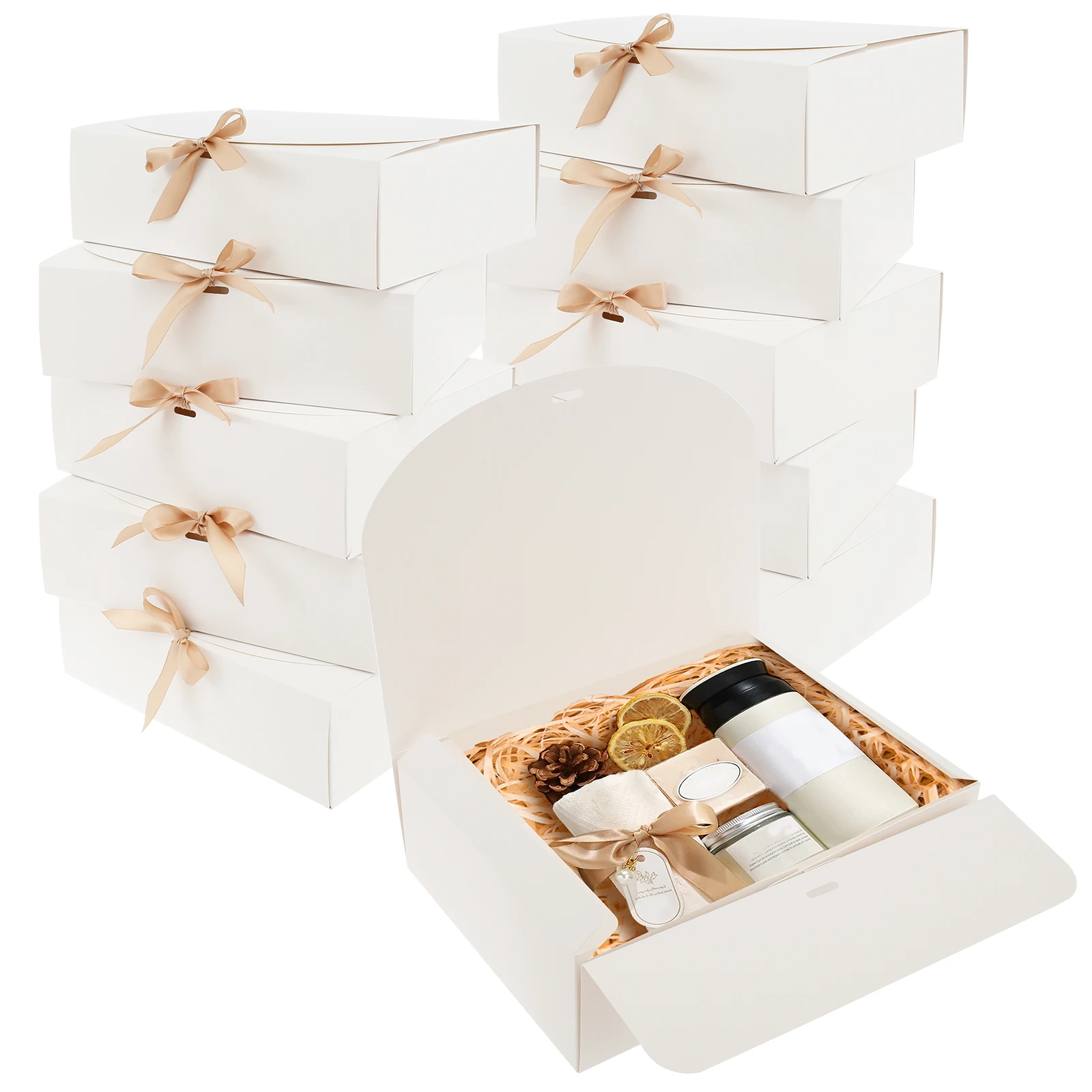10 Pcs Gift Boxes with Lids and Ribbon Paper Present Box Large Capacity Decorative Party Weddings Birthday Holiday Candy Storage
10 Pcs Gift Boxes with Lids and Ribbon Paper Present Box Large Capacity Decorative Party Weddings Birthday Holiday Candy Storage