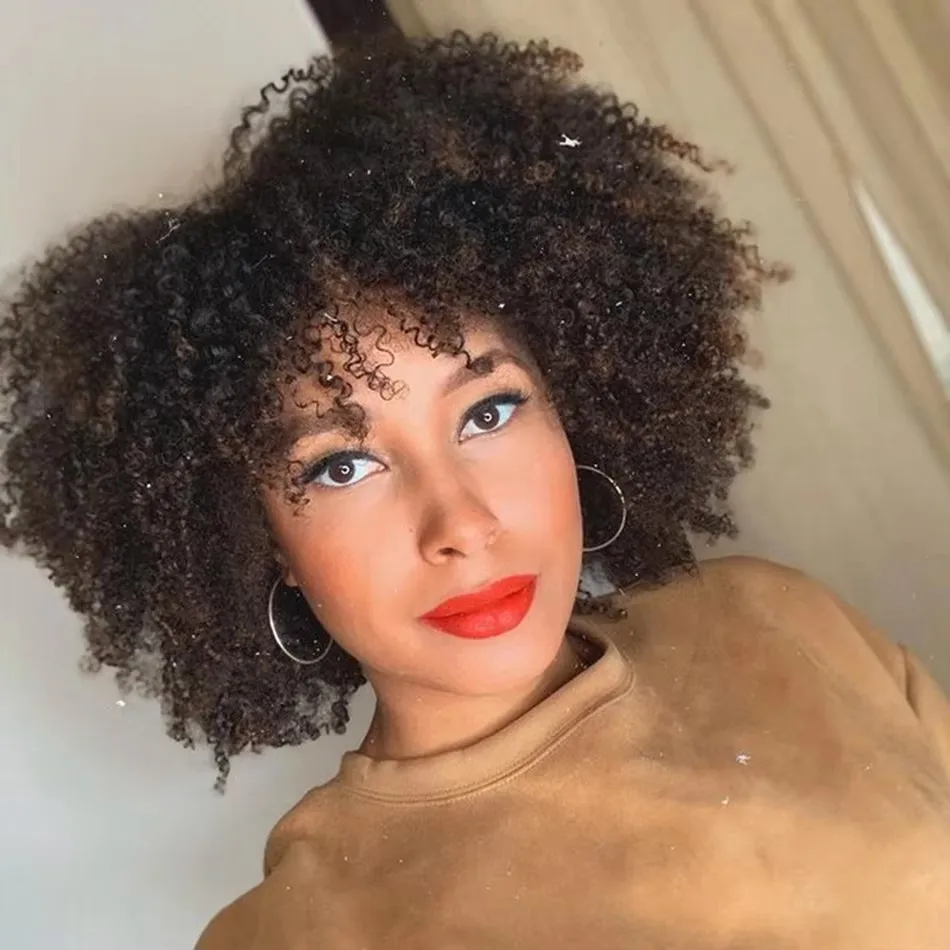 4B Fluffy Afro Kinky Curly Human Hair Wigs With Bangs Natural Put On And Go Ready To Wear Human Hair Wigs Without Glue And Gel
4B Fluffy Afro Kinky Curly Human Hair Wigs With Bangs Natural Put On And Go Ready To Wear Human Hair Wigs Without Glue And Gel