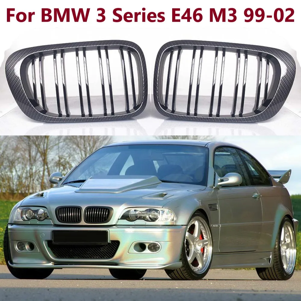 For BMW E46 Coupe Convertible M3 2 Doors 1998 1999 2000 2001 2002 Carbon Fiber Car Front Hood Kidney Luxury Grill Grille Snap-on
For BMW E46 Coupe Convertible M3 2 Doors 1998 1999 2000 2001 2002 Carbon Fiber Car Front Hood Kidney Luxury Grill Grille Snap-on