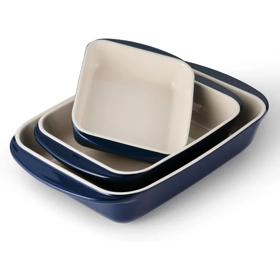 Mae 3Piece Ceramic Porcelain Baking Pans Set Non Stick Casserole Dishes for Oven Rectangular Bakeware for Lasagna Cakes and Loa
Mae 3Piece Ceramic Porcelain Baking Pans Set Non Stick Casserole Dishes for Oven Rectangular Bakeware for Lasagna Cakes and Loa
