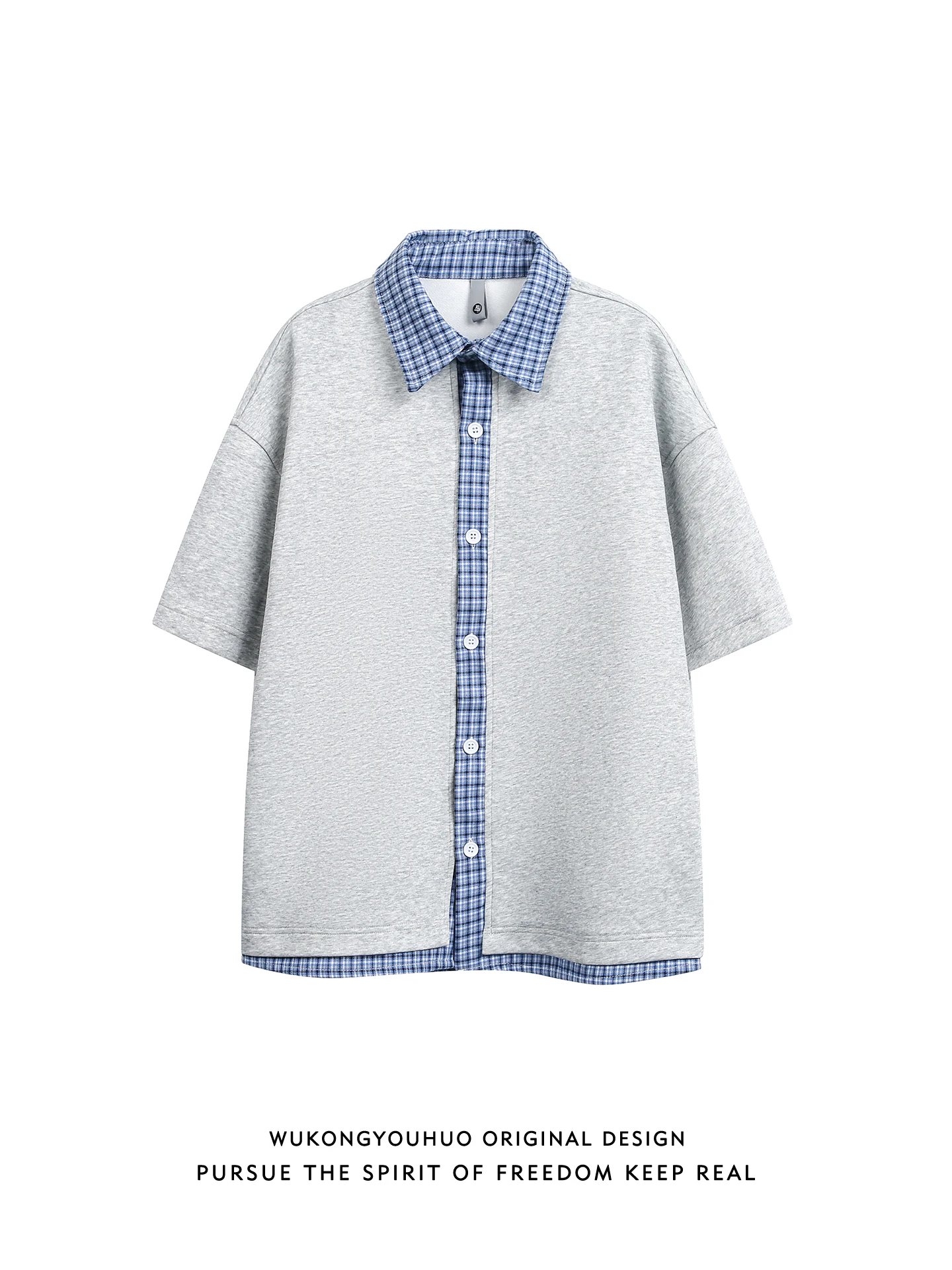Loose Men's ort Sve irt Plaid Splicing Summer Casual Wear Youth ular Faion Brand Couple's Loose Versatile irt
Loose Men's ort Sve irt Plaid Splicing Summer Casual Wear Youth ular Faion Brand Couple's Loose Versatile irt