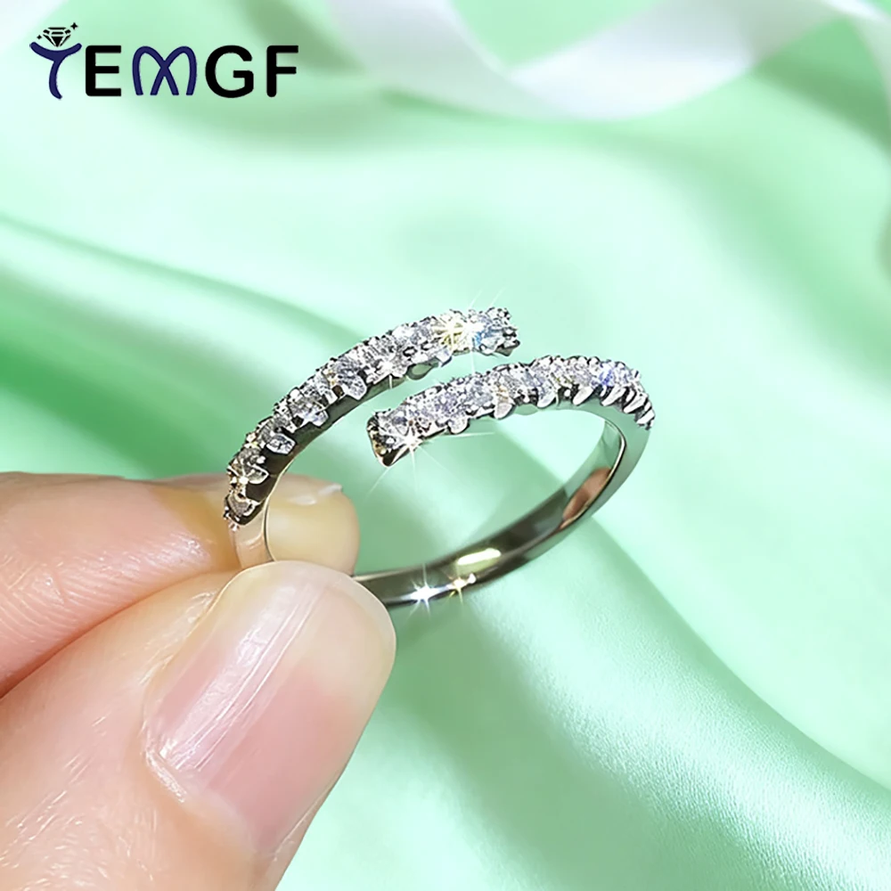TEMGF Full 2mm Moissanite Ring GRA Certified 925 Sterling Silver Opening Ring for Women Fine Jewelry Commute Simple Fashion Item
TEMGF Full 2mm Moissanite Ring GRA Certified 925 Sterling Silver Opening Ring for Women Fine Jewelry Commute Simple Fashion Item