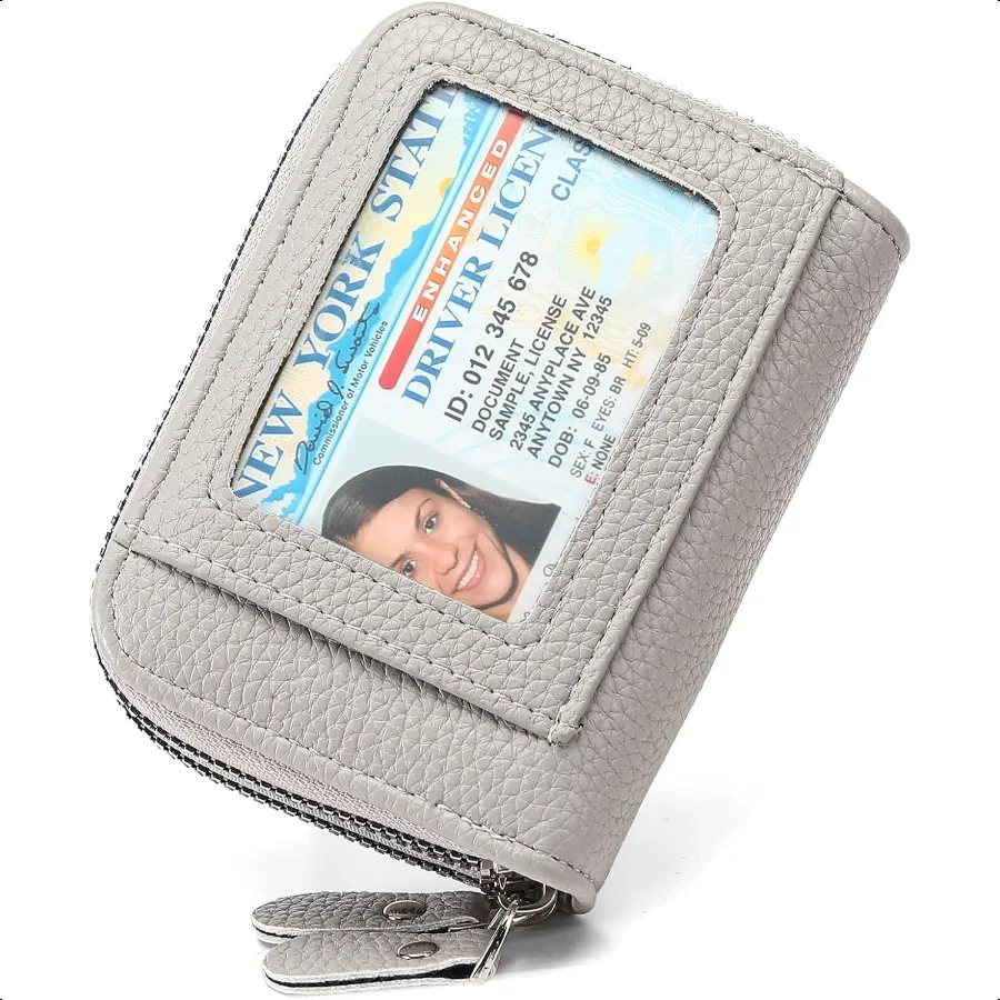 Кошелек с держателем кредитной карты, кожаный маленький кошелек с RFID-блокировкой для женщин, кошелек с двойной молнией и окошком для удостоверения личности
Кошелек с держателем кредитной карты, кожаный маленький кошелек с RFID-блокировкой для женщин, кошелек с двойной молнией и окошком для удостоверения личности