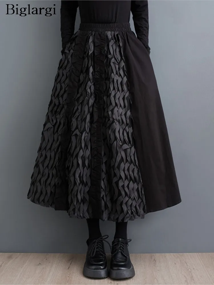 Oversized Autumn Patchwork Midi Skirt Women Elastic High Waist Fashion Loose Ladies Skirts Ruffle Pleated Casual Woman Skirts
Oversized Autumn Patchwork Midi Skirt Women Elastic High Waist Fashion Loose Ladies Skirts Ruffle Pleated Casual Woman Skirts