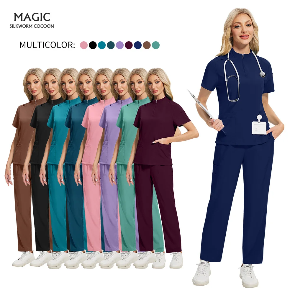 Unisex Nurse Accessories Elastic Short-sleeve Surgical Suit Breathable Nurse Uniform Doctor Costume Women Scrub Medical Workwear
Unisex Nurse Accessories Elastic Short-sleeve Surgical Suit Breathable Nurse Uniform Doctor Costume Women Scrub Medical Workwear
