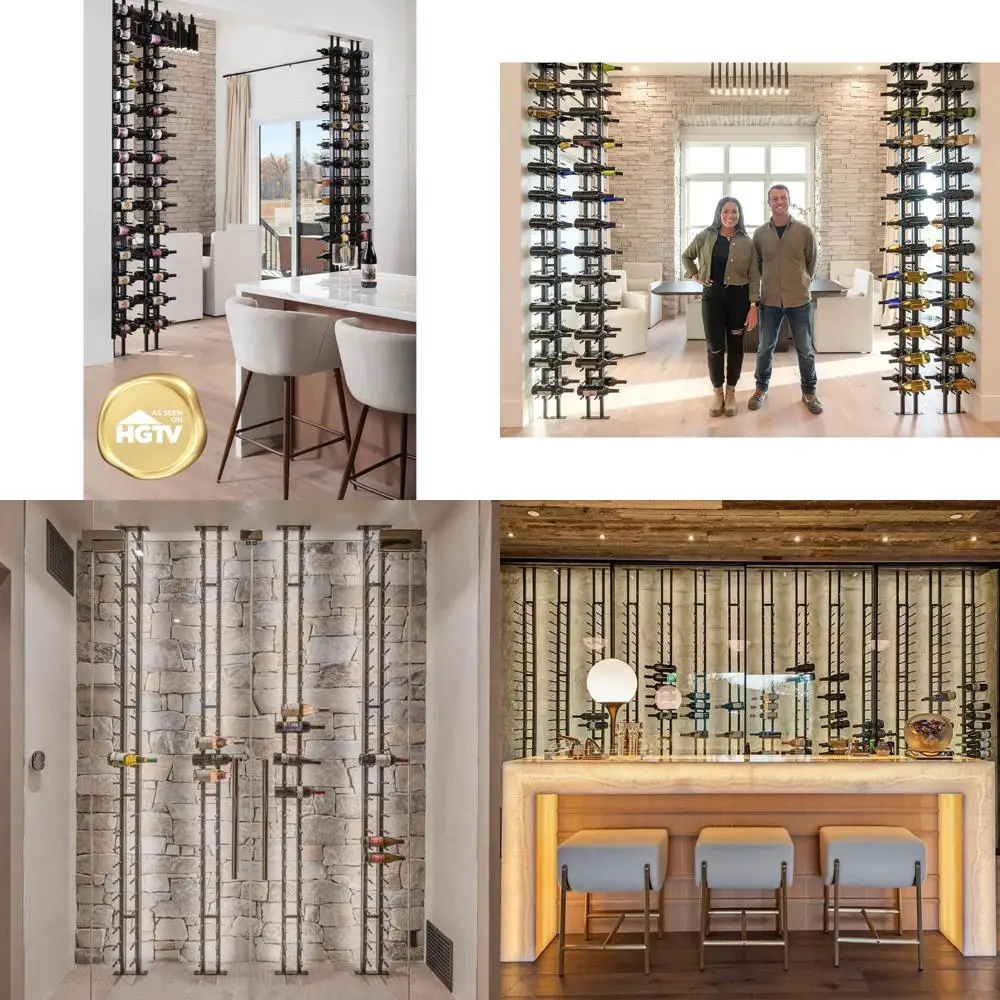 Ultra Wine Racks loor-to-Ceiling Mount Display (1 Side, Triple Deep, Black, Holds 63 Wine Bottles) - ern Metal Wine Storage or W
Ultra Wine Racks loor-to-Ceiling Mount Display (1 Side, Triple Deep, Black, Holds 63 Wine Bottles) - ern Metal Wine Storage or W