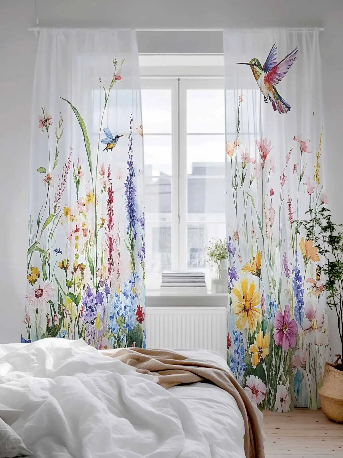 Colorful Flower Field Bird Sheer Curtains For Living Room Window Voile Tulle Curtain Bedroom Decoration
Colorful Flower Field Bird Sheer Curtains For Living Room Window Voile Tulle Curtain Bedroom Decoration