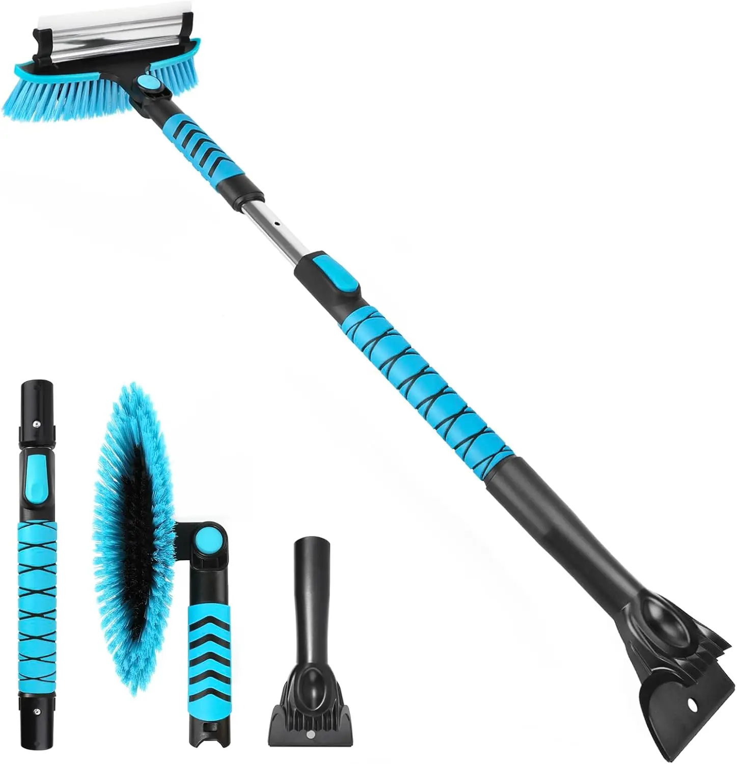 43-Inch Extendable Snow Brush with Ice Scraper and Squeegee, 180° Pivot Head for Easy Car Cleaning
43-Inch Extendable Snow Brush with Ice Scraper and Squeegee, 180° Pivot Head for Easy Car Cleaning