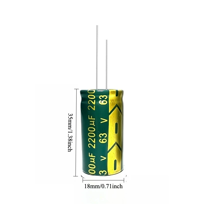 15pcs 63V 2200uF Electrolytic Capacitor High Frequency Low ESR Long Life 18x35mm for Power Supply Amplifier
15pcs 63V 2200uF Electrolytic Capacitor High Frequency Low ESR Long Life 18x35mm for Power Supply Amplifier