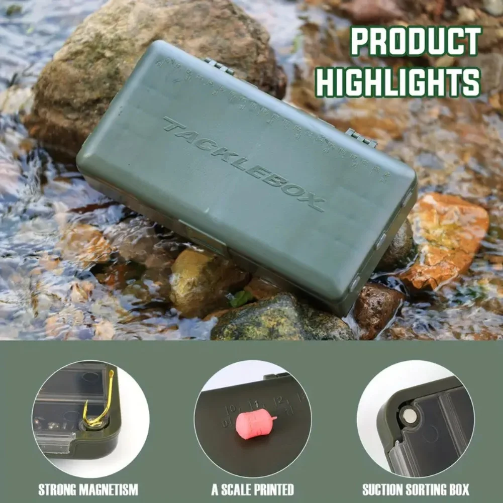 Fishing Storage Box with 10 Hair Rig Pins Magnetic Closure and Adjustable Sections for Organizing Carp Angling Hooks and Sinkers
Fishing Storage Box with 10 Hair Rig Pins Magnetic Closure and Adjustable Sections for Organizing Carp Angling Hooks and Sinkers